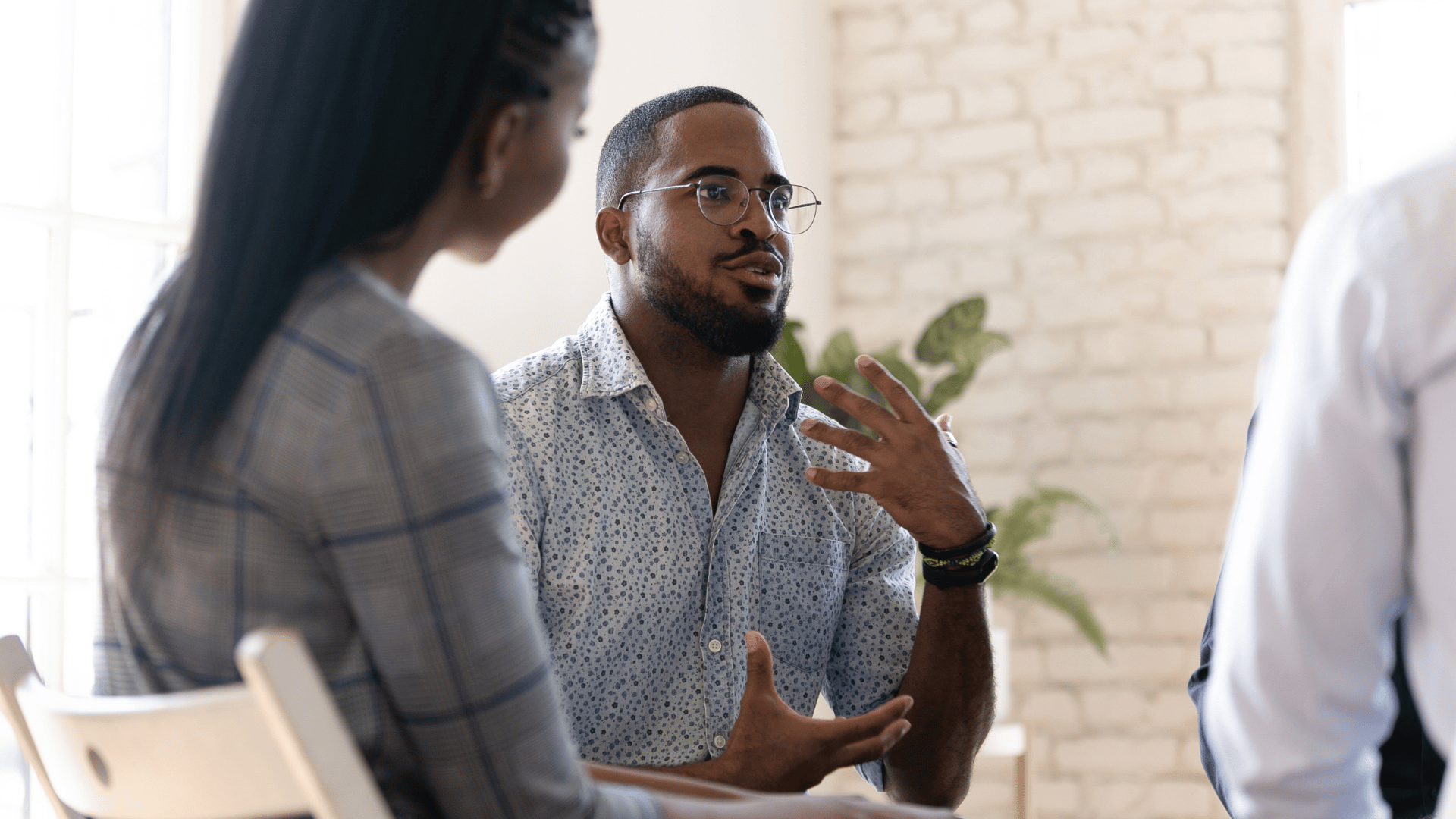 man and woman in counseling